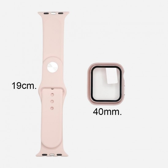 Set Banda Silicon Y Protector Reloj Inteligente / Smart Watch 40mm