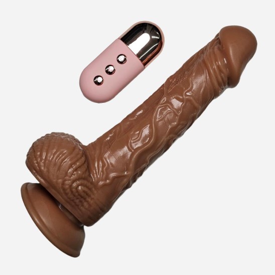 Dildo Piel Vibrador C/T 20cm Control USB